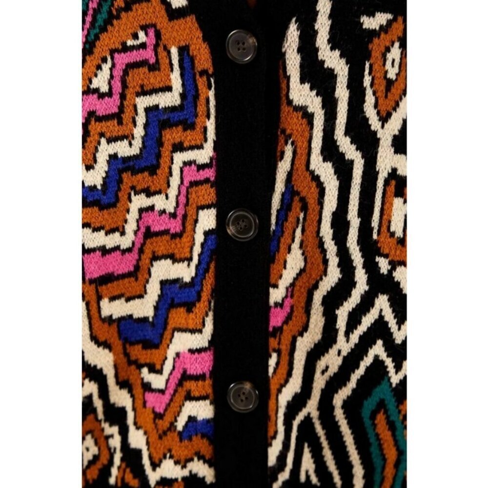 💕FARM RIO💕 Caramel Tropical Stripes Cardigan ~ Tropical Stripes Print XL NWT - Picture 6 of 16